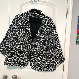 Spense Woman Black and White Animal Print Blazer Jacket 3x​